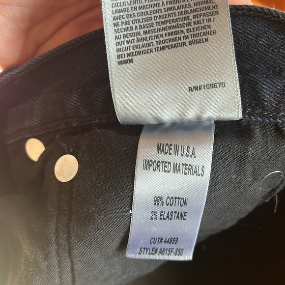 Agolde Dark Rinse Whisker Wash Mid rise Skinny Straight Leg Denim Jeans - Picture 5 of 8